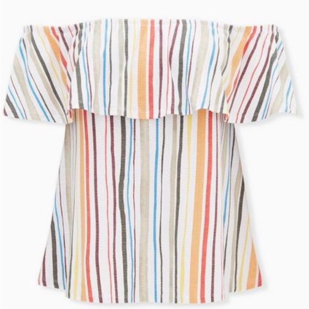 torrid Multicolor Striped Off-Shoulder Crop Top - Picture 7 of 7